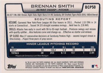 2012 Bowman - Chrome Prospects #BCP50 Brennan Smith Back