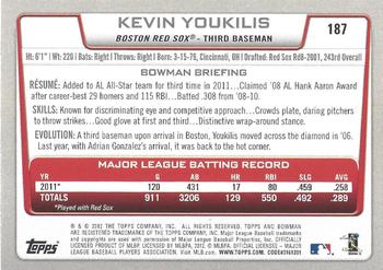 2012 Bowman - International #187 Kevin Youkilis Back