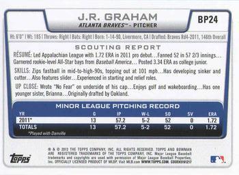 2012 Bowman - Prospects #BP24 J.R. Graham Back