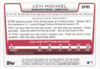 2012 Bowman - Prospects #BP85 Levi Michael Back