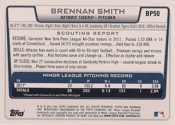 2012 Bowman - Prospects #BP50 Brennan Smith Back
