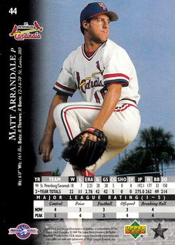 1995 Upper Deck Minor League - Future Stock #44 Matt Arrandale Back