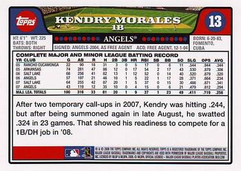 2008 Topps #13 Kendry Morales Back