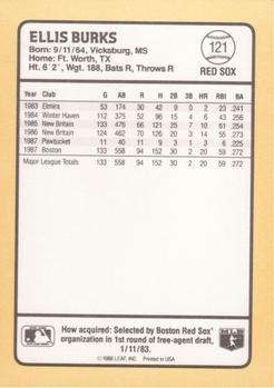 1988 Donruss Baseball's Best #121 Ellis Burks Back