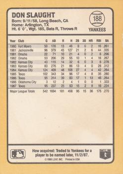 1988 Donruss Baseball's Best #188 Don Slaught Back