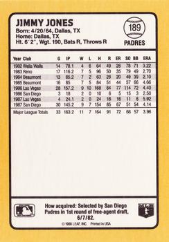 1988 Donruss Baseball's Best #189 Jimmy Jones Back