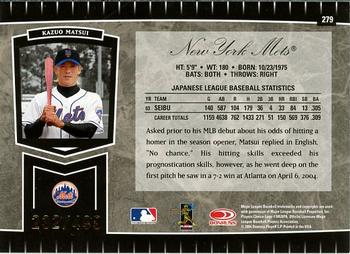 2004 Leaf Certified Cuts #279 Kazuo Matsui Back