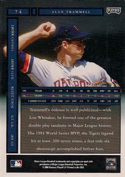 2004 Playoff Honors #74 Alan Trammell Back