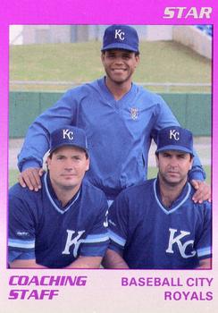 1989 Star Baseball City Royals #27 Coaching Staff (Luis Silverio / Ron Johnson / Mike Alvarez) Front