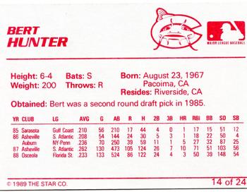1989 Star Columbus Mudcats #14 Bert Hunter Back