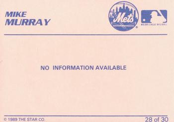 1989 Star Kingsport Mets #28 Mike Murray Back