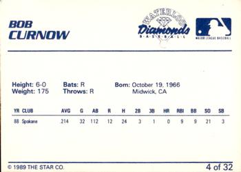 1989 Star Waterloo Diamonds #4 Bob Curnow Back