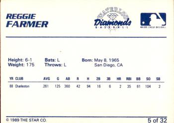 1989 Star Waterloo Diamonds #5 Reggie Farmer Back