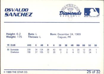 1989 Star Waterloo Diamonds #25 Ozzie Sanchez Back