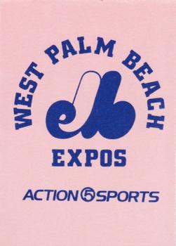 1989 Star West Palm Beach Expos #NNO WPTV 5 (Action 5 Sports) Back