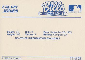 1989 Star Williamsport Bills #11 Calvin Jones Back