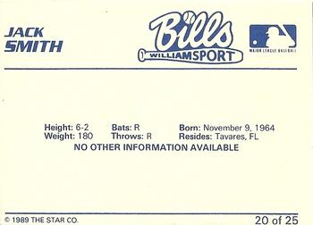 1989 Star Williamsport Bills #20 Jack Smith Back