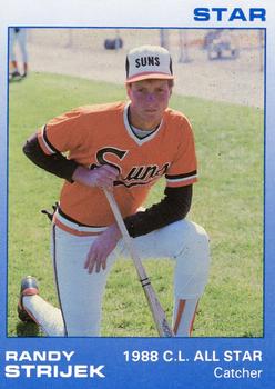1988 Star Carolina League All-Stars #17 Randy Strijek Front