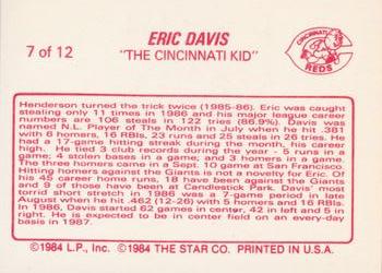 1988 Star Eric Davis #7 Eric Davis Back
