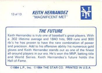 1987 Star Keith Hernandez #13 Keith Hernandez Back