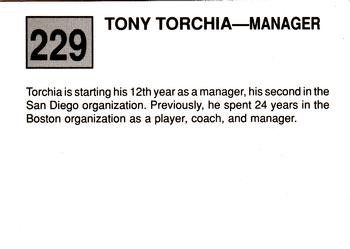 1988 Cal League #229 Tony Torchia Back