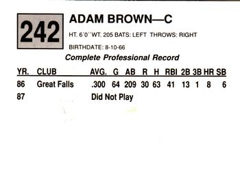 1988 Cal League #242 Adam Brown Back