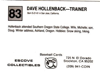 1988 Cal League #83 David Hollenback Back