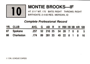 1989 Cal League #10 Montie Brooks Back