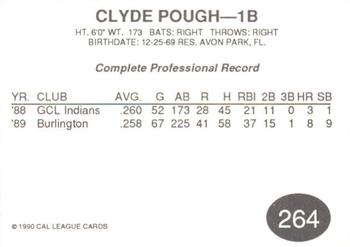 1990 Cal League #264 Clyde Pough Back