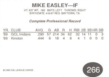 1990 Cal League #266 Mike Easley Back