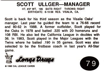 1990 Cal League #79 Scott Ullger Back