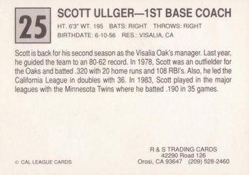 1989 Cal League All-Stars #25 Scott Ullger Back