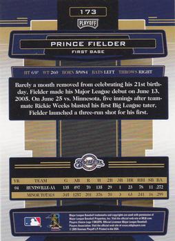 2005 Playoff Absolute Memorabilia #173 Prince Fielder Back