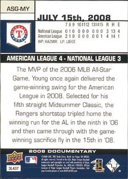 2008 Upper Deck Documentary - All-Star Game #ASG-MY Michael Young Back