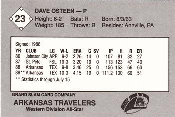 1989 Grand Slam Texas League All-Stars #23 Dave Osteen Back