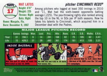 2012 Topps Archives #17 Mat Latos Back