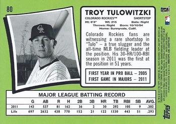 2012 Topps Archives #80 Troy Tulowitzki Back