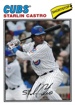 2012 Topps Archives - Cloth Stickers #77C-SCA Starlin Castro Front