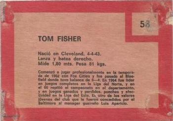 1967 Topps Venezuelan #58 Tom Fisher Back