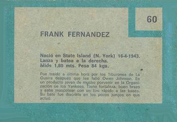 1967 Topps Venezuelan #60 Frank Fernandez Back