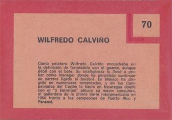 1967 Topps Venezuelan #70 Wilfredo Calvino Back