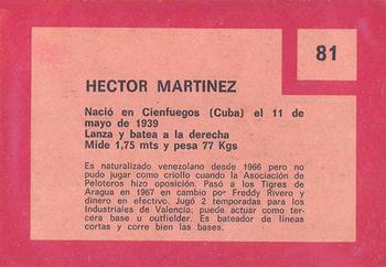 1967 Topps Venezuelan #81 Hector Martinez Back