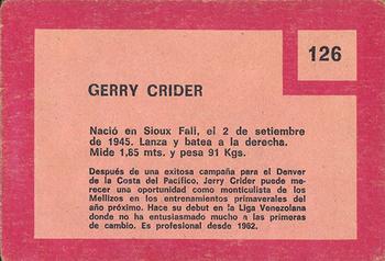 1967 Topps Venezuelan #126 Jerry Crider Back