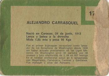 1967 Topps Venezuelan #176 Alejandro Carrasquel Back