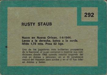 1967 Topps Venezuelan #292 Rusty Staub Back