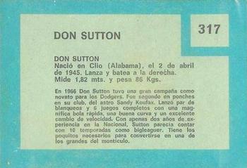 1967 Topps Venezuelan #317 Don Sutton Back