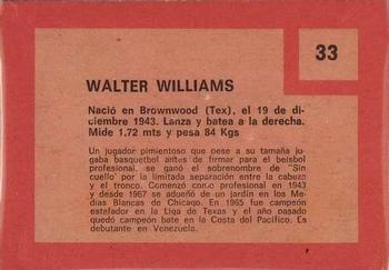 1967 Topps Venezuelan #33 Walt Williams Back