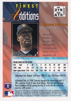 1996 Finest #219 Shawon Dunston Back