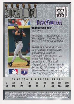1996 Finest #221 Jose Canseco Back