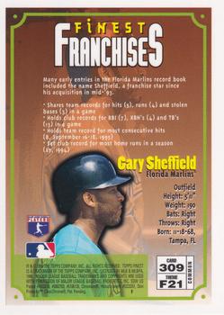 1996 Finest #309 Gary Sheffield Back
